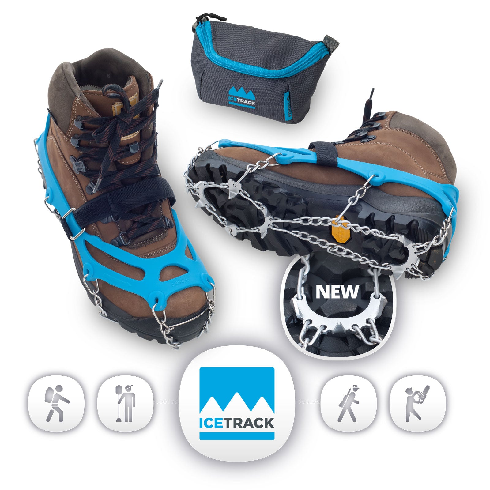 VERIGA Ice Track Shoe Claws Ice Claws Shoe Spikes Snow Chains Crampons