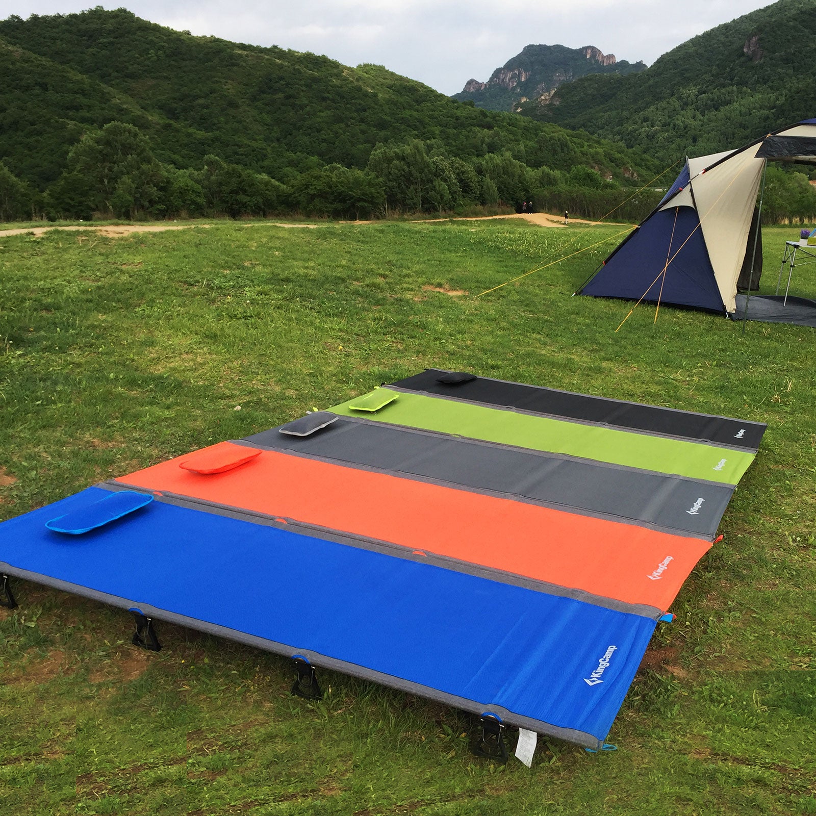 KINGCAMP Alu Field Bed XL Outdoor Click Folding Bed Camping Lounger Lightweight 190x64 cm