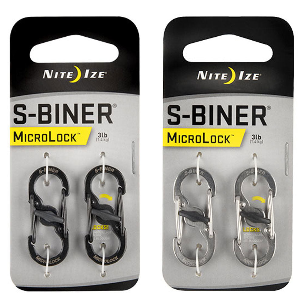NITE IZE MicroLock S-Biner Mini Carabiner Snap Hook Key Ring Pendant