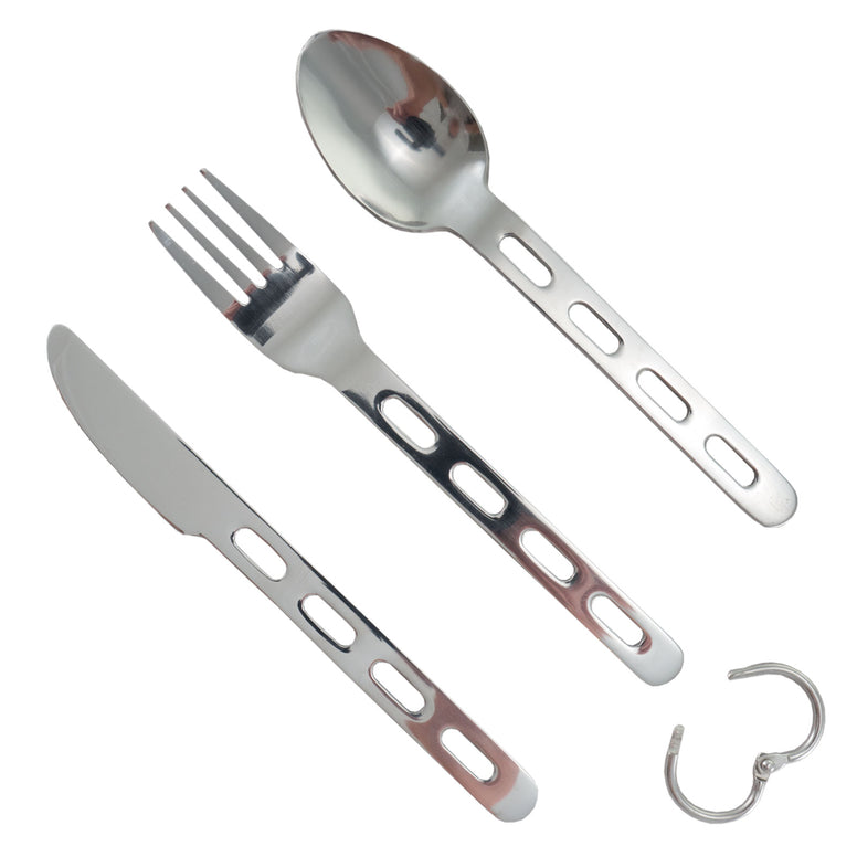 OUTDOOR Campingbesteck Set 3tlg. Edelstahl Outdoor Feld Besteck Essbesteck 103 g