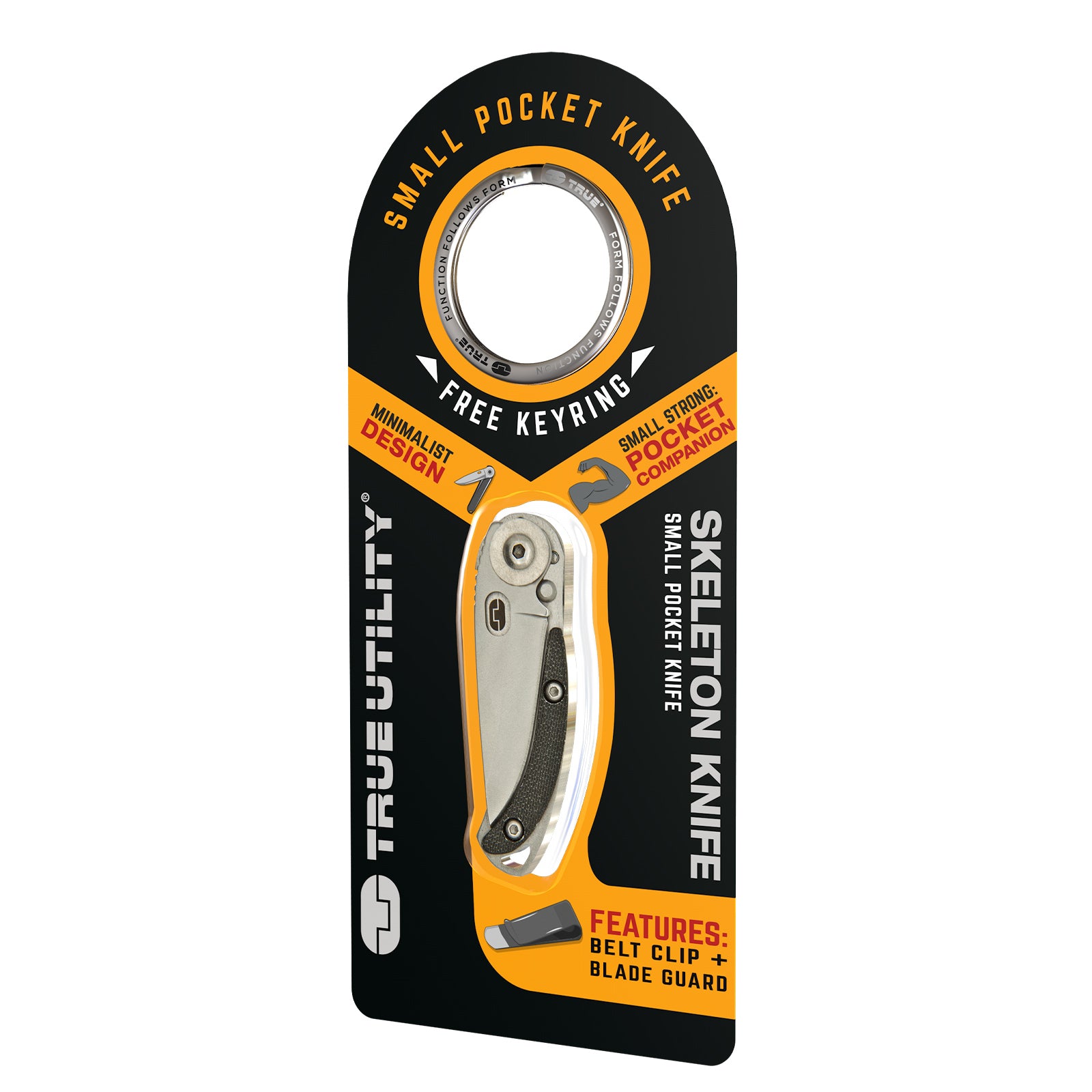 TRUE UTILITY Mini Multi Tool SkeletonKnife Pocket Knife Clip Keychain 